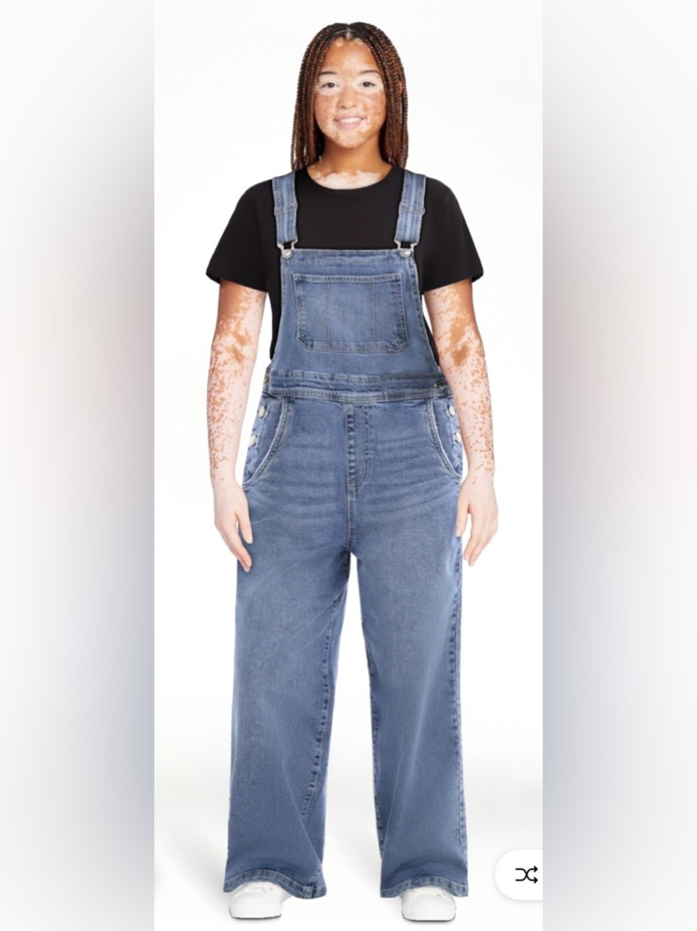 No Boundaries Blue Denim Women's Overalls with Front Bib